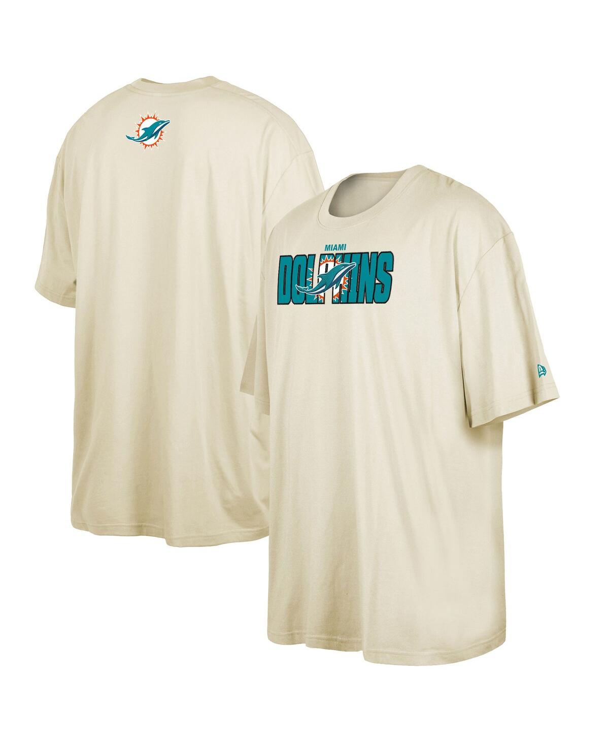 New Era Men's  Cream Miami Dolphins 2023 Nfl Draft Big And Tall T-shirt