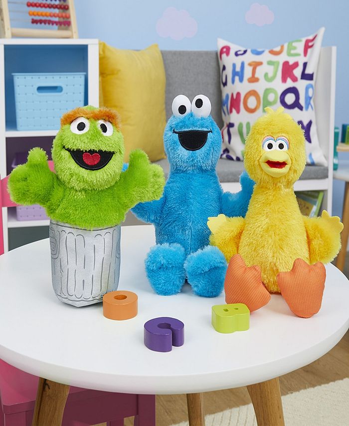 Sesame Street Friends Cookie Monster, Big Bird, and Oscar 3-Piece Stuffed Animals Set - Multi