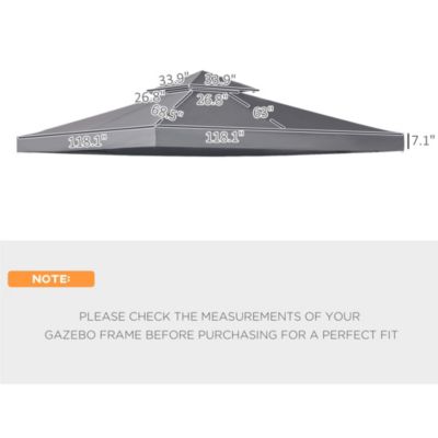 Gazebo Replacement Canopy for 01 -0153, 9.8' x 9.8', Charcoal