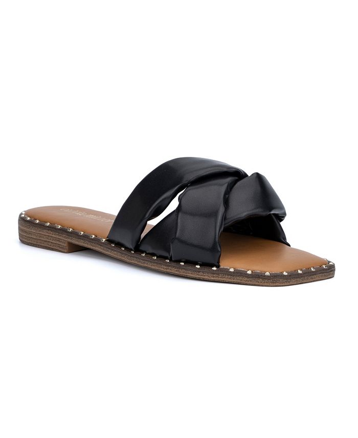 Women's miller scallop sales leather thong sandals