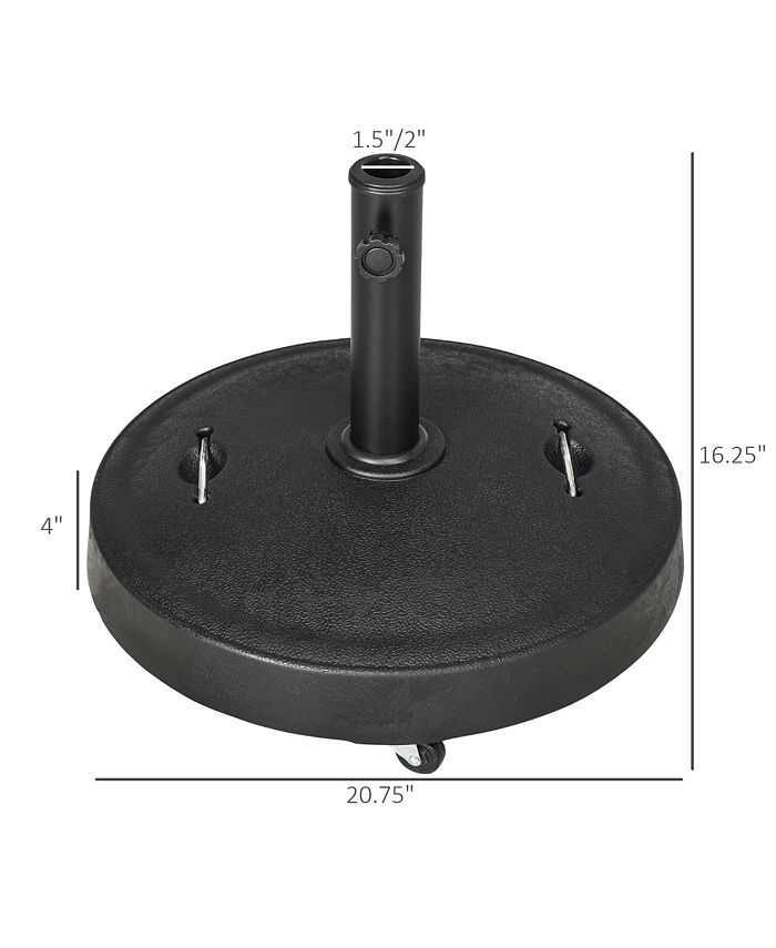 Outsunny 52lbs Resin Patio Umbrella Base with Wheels and Retractable