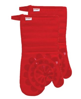 Medallion Print Silicone and Cotton Twill Oven Mitt, Set of 2