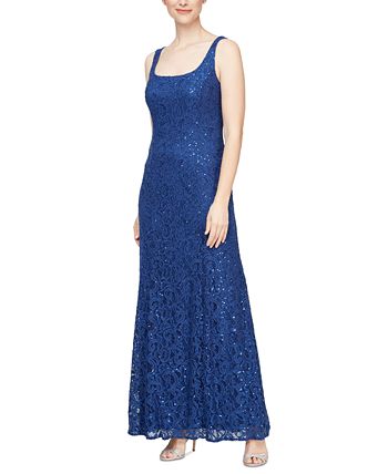 Alex evenings petite sequin lace gown top