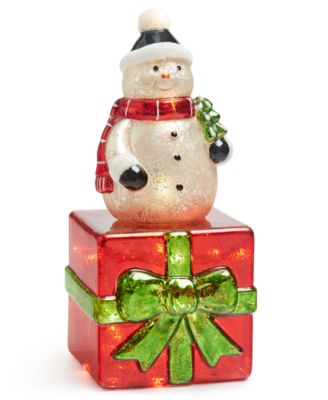 Holiday Lane Christmas Cheer Light-Up Glass Snowman Décor, Created ...