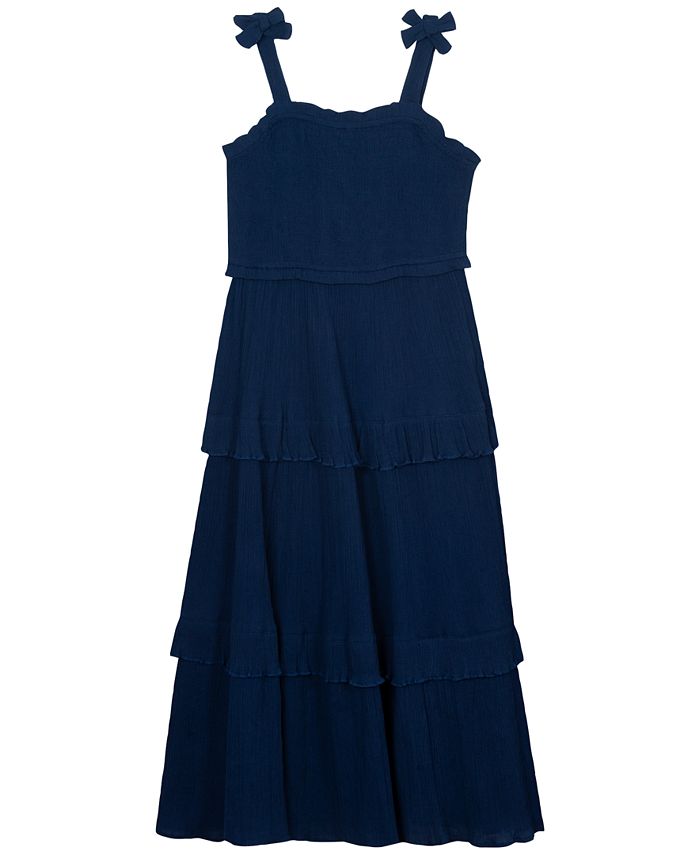 Rare Editions Big Girls Smocked Bodice Tiered Ruffle Maxi Dress