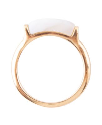 Bar None Bronze and Genuine Green Jasper Ring