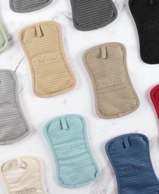 Ribbed Silicone Cotton Twill Pot Holder, Set of 2