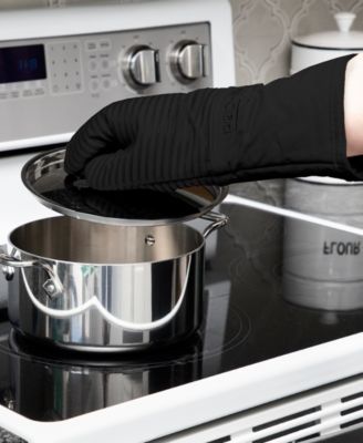 Ribbed Silicone Cotton Twill Oven Mitt, Set of 2