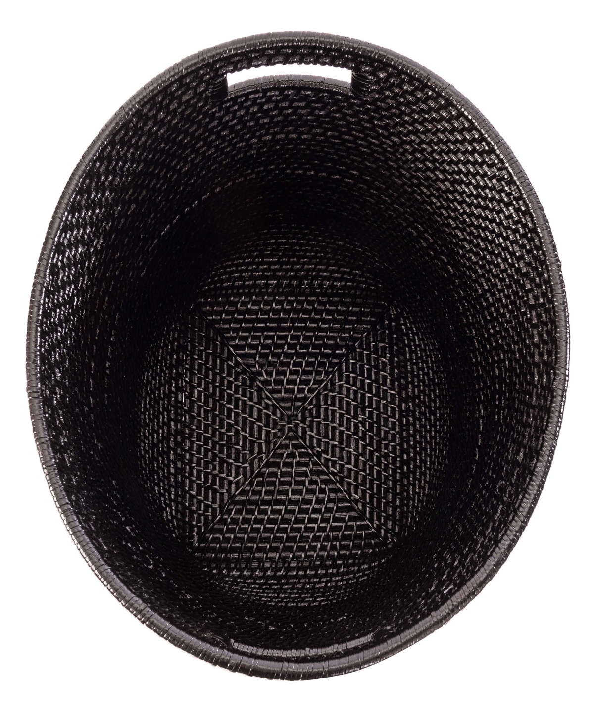 Artifacts Trading Company Saboga Home Round Basket With Cutout Handles In Tudor Black
