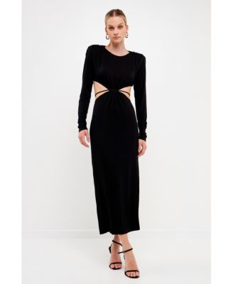 Women's Crossed Open Back Long Jersey Dress