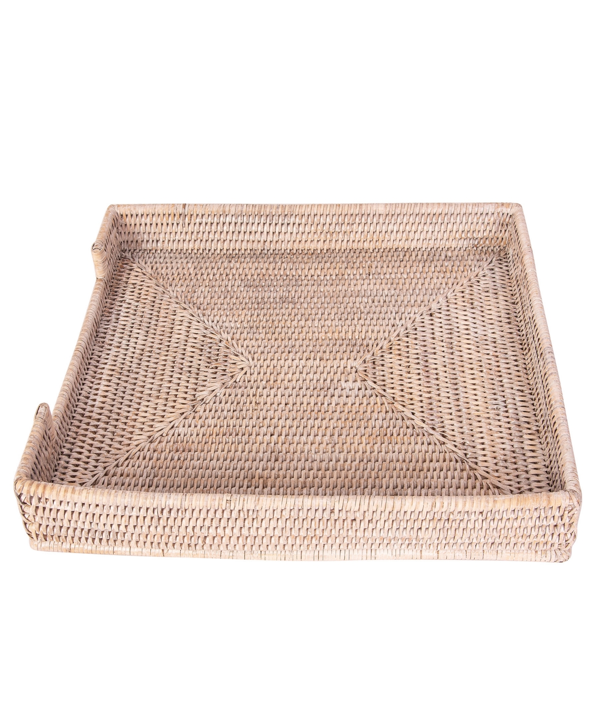 Artifacts Trading Company Artifacts Rattan Office Paper Tray In White Wash