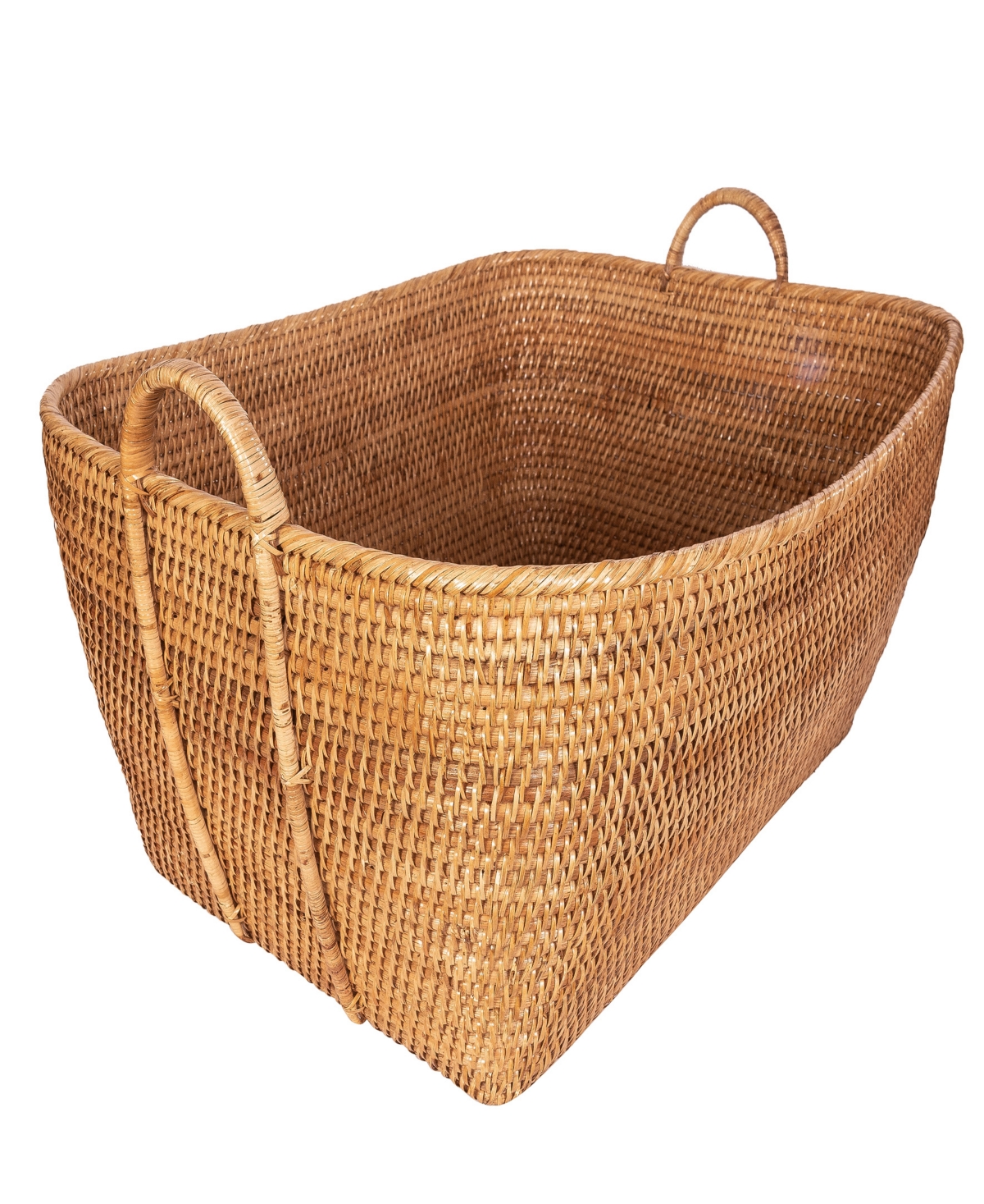 Artifacts Trading Company Saboga Home Everything Basket With Hoop Handles In Honey Brown