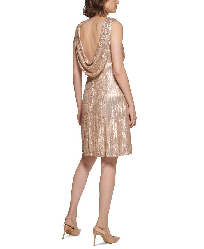 Calvin Klein Women's Sequined Cowl-Back Dress - Macy's