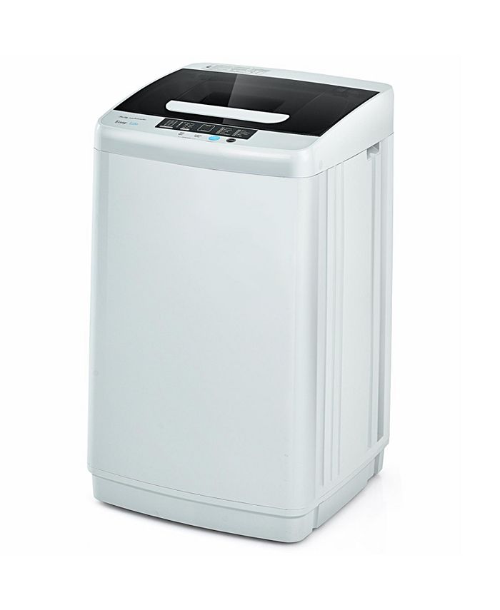 Costway Portable Full-Automatic Laundry Washing Machine 8.8lbs Spin Washer With Drain Pump - Gray