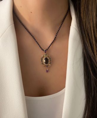 Crazy Collection&reg; Garnet (5-1/3 ct. t.w) and Multi-Stone (1-3/4) Pendant in 14k Rose Gold