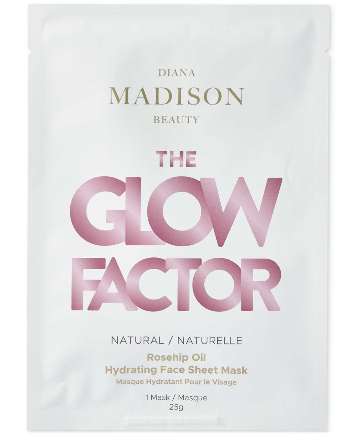 Diana Madison Beauty The Glow Factor Rosehip Seed Oil Hydrating Face Sheet Mask