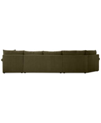 CLOSEOUT! Wrenley 166" 3-Pc. Fabric Cuddler Chaise Sectional Sofa, Created for Macy's