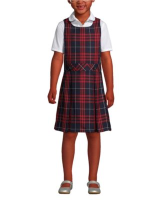 School Uniform Girls Plaid Jumper Top of Knee
