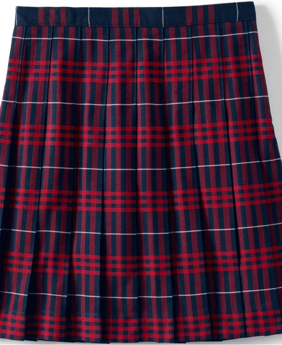 Lands' End Little Girls School Uniform Plaid Pleated Skirt Below the Knee