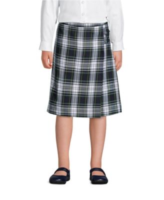 Big Girls School Uniform Slim Plaid A-line Skirt Below the Knee