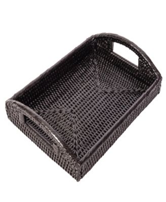 Rattan Rectangular Vanity Tray with High Handles