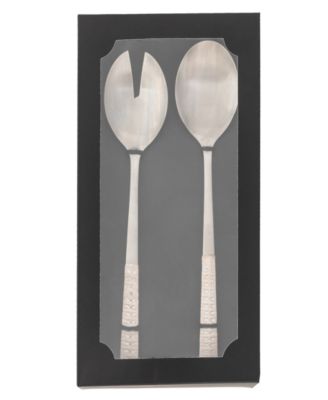 Artifacts Rattan Rattan Stainless-Steel Serving Pieces (Set of 2) - With Gift Box