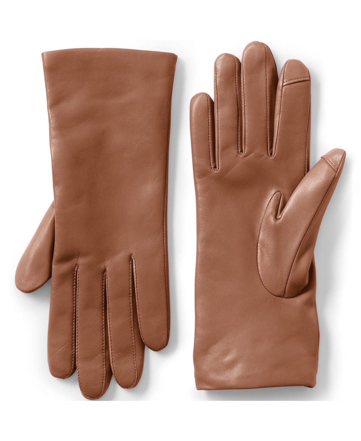 Lands' End Women's Ez Touch Screen Cashmere Lined Leather Gloves
