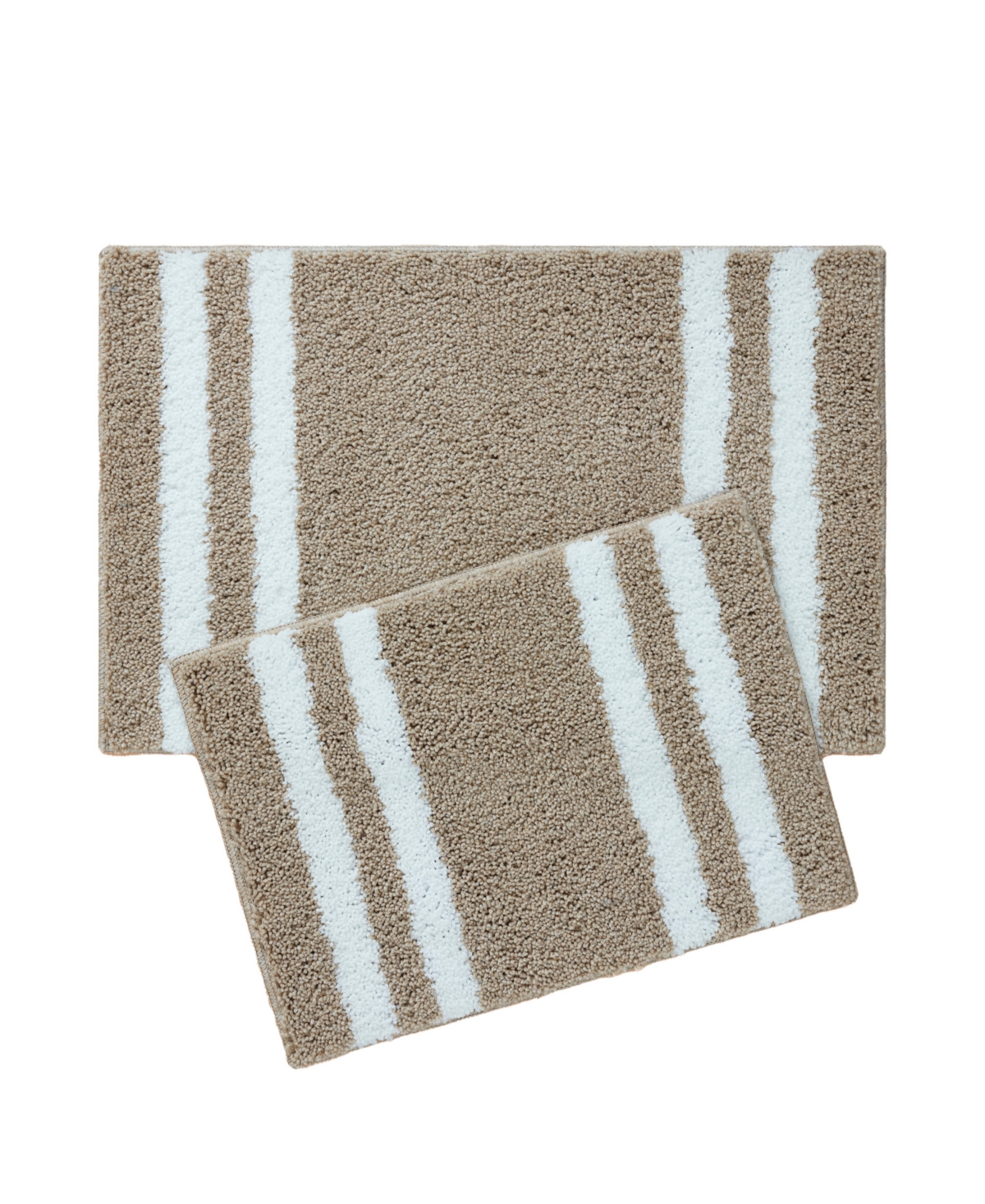 Lucky Brand Harden Striped Heathered 2-piece Bath Rug Set, 17" X 24" And 20" X 32" Bedding In Linen