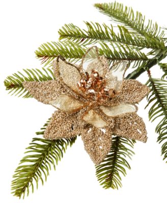 Holiday Lane - Burgundry and Blush Gold Flower Clip