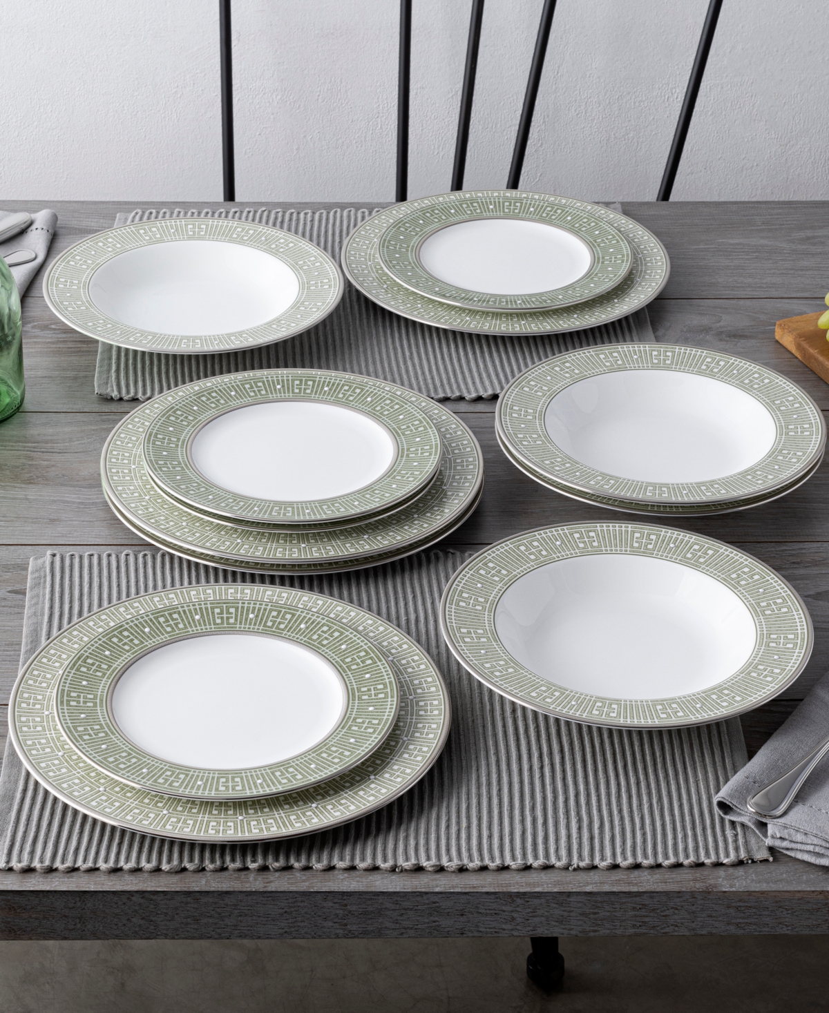 Noritake Infinity Green Platinum Piece Set, Service For 4 In Green Platinum