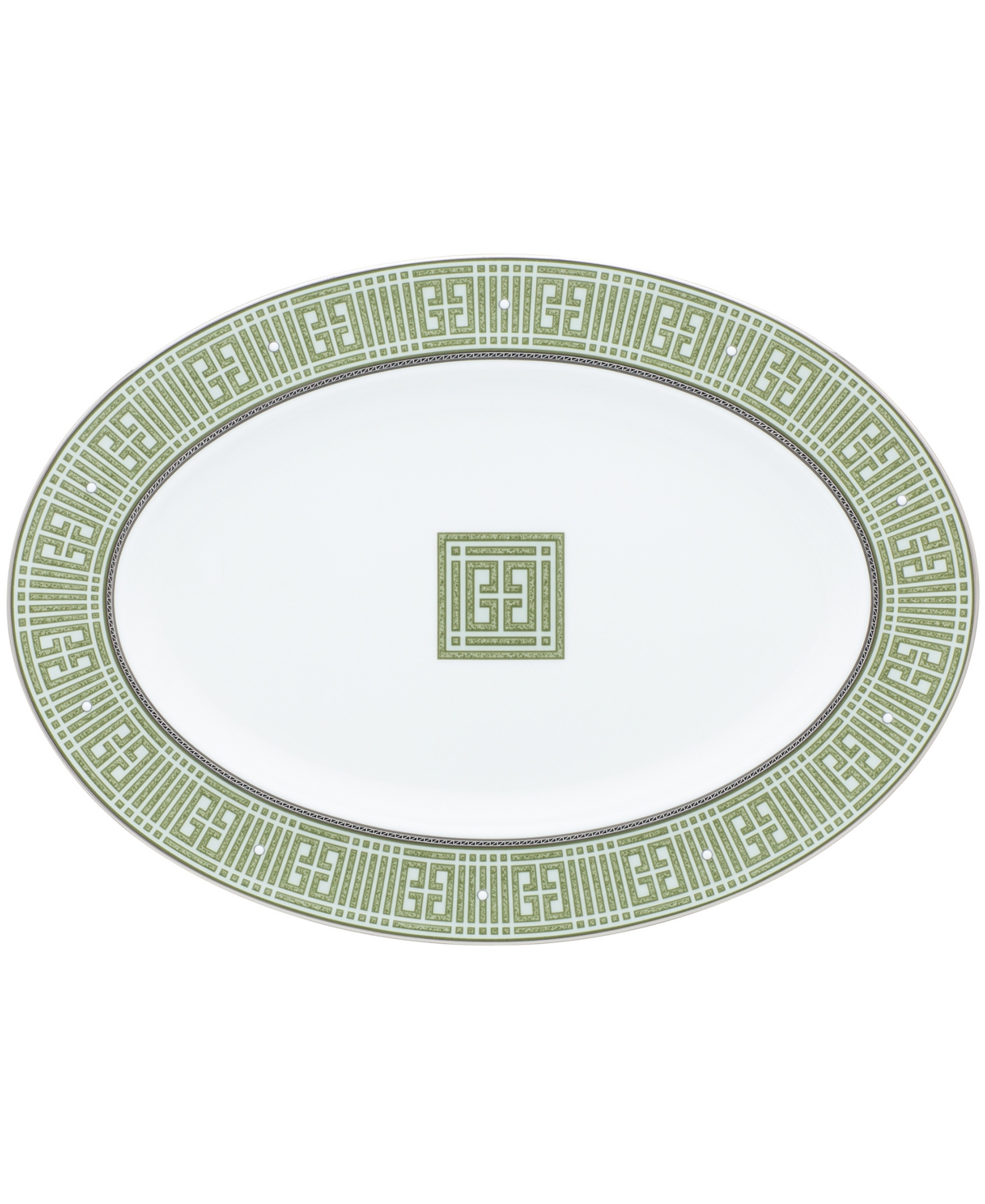 Noritake Infinity Green Platinum Oval Platter, 14" In Green Platinum