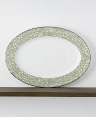 Infinity Green Platinum Oval Platter, 16"