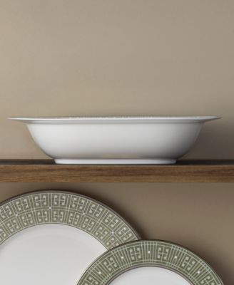 Infinity Green Platinum Oval Vegetable Bowl 24 Oz