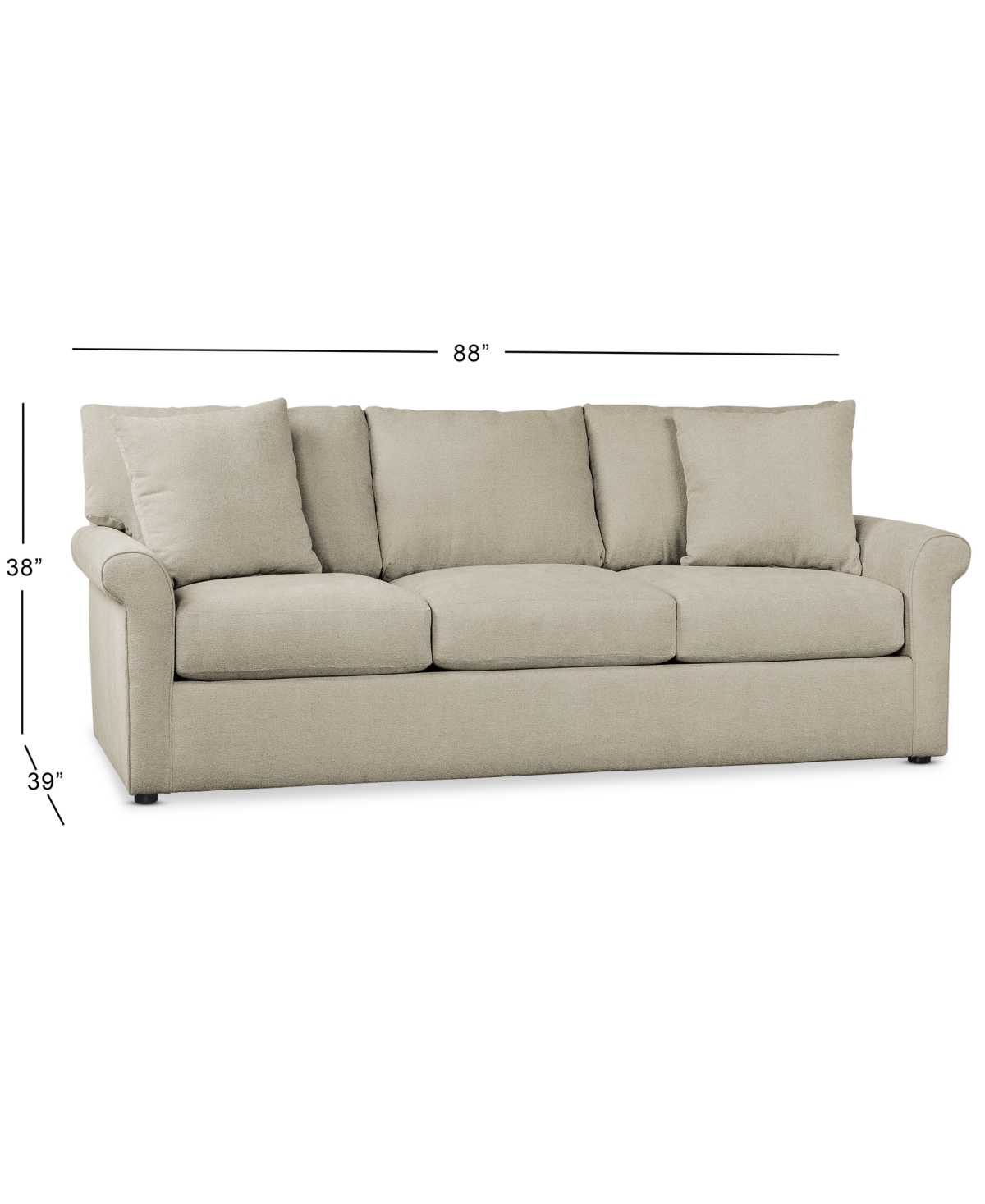 Wrenley Fabric Queen Sleeper Sofa, Created for Macy's