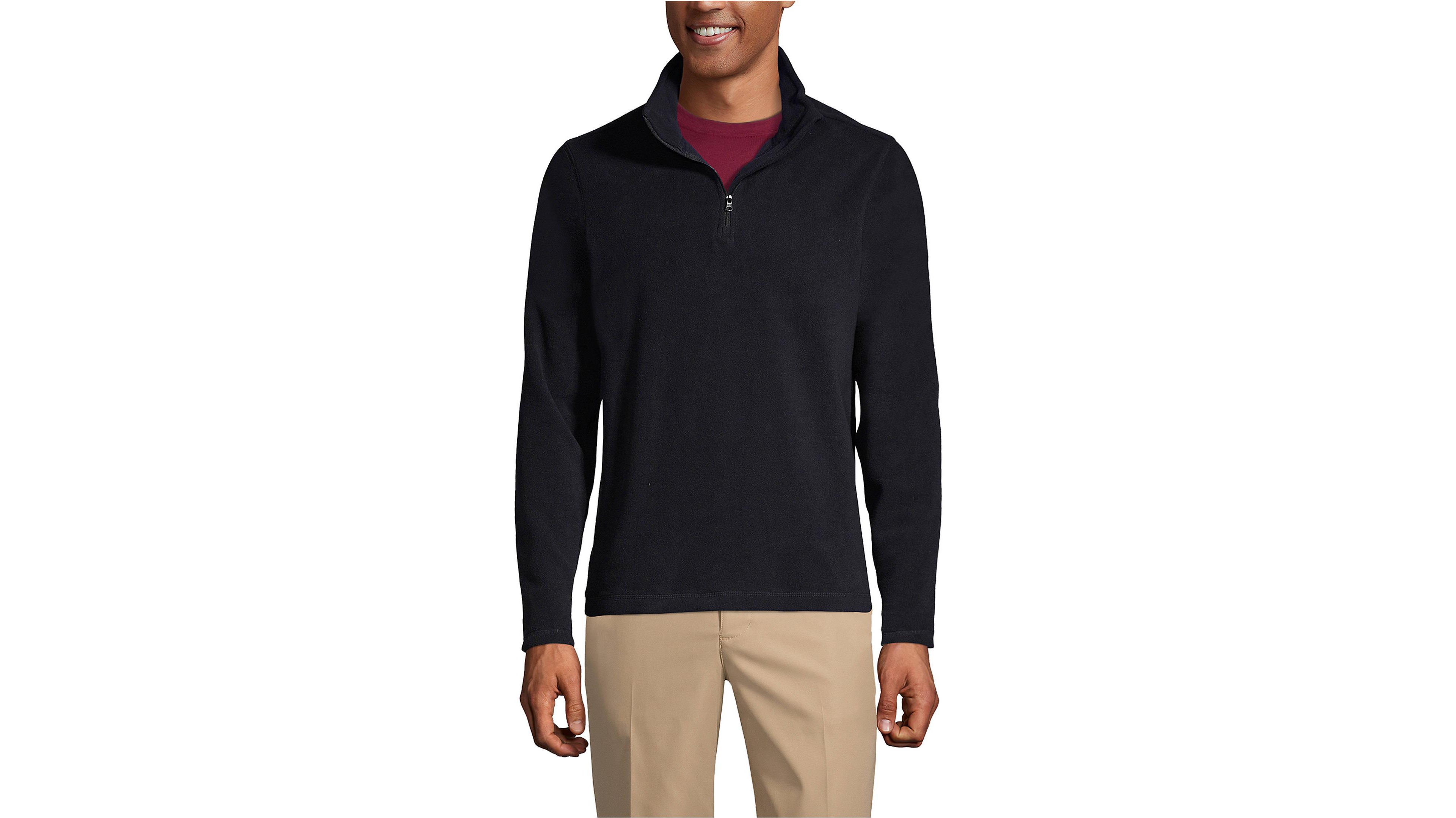 Lands' End Men's Lightweight Fleece Quarter Zip Pullover