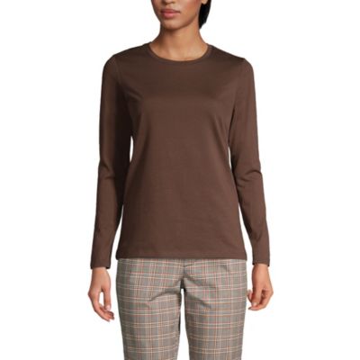 Women's Tall Supima Cotton Long Sleeve Crewneck T-Shirt