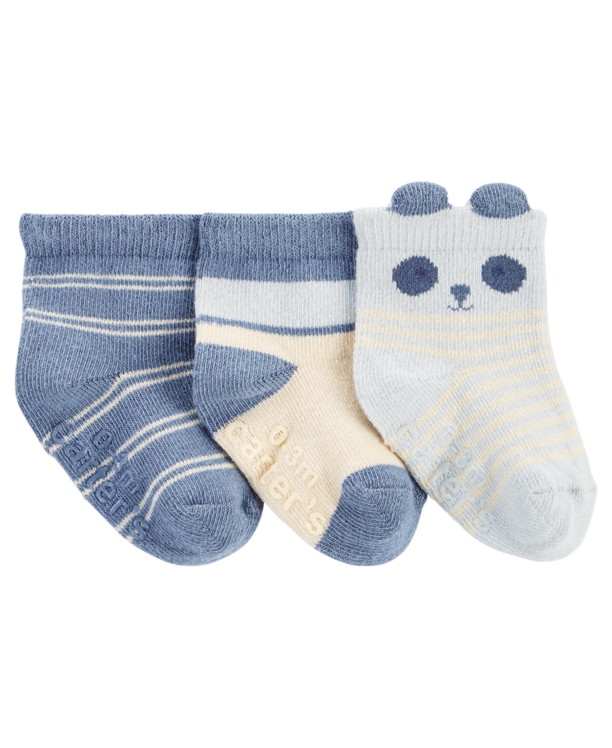 Carter's Baby Boys Panda Socks, Pack Of 3 In Blue