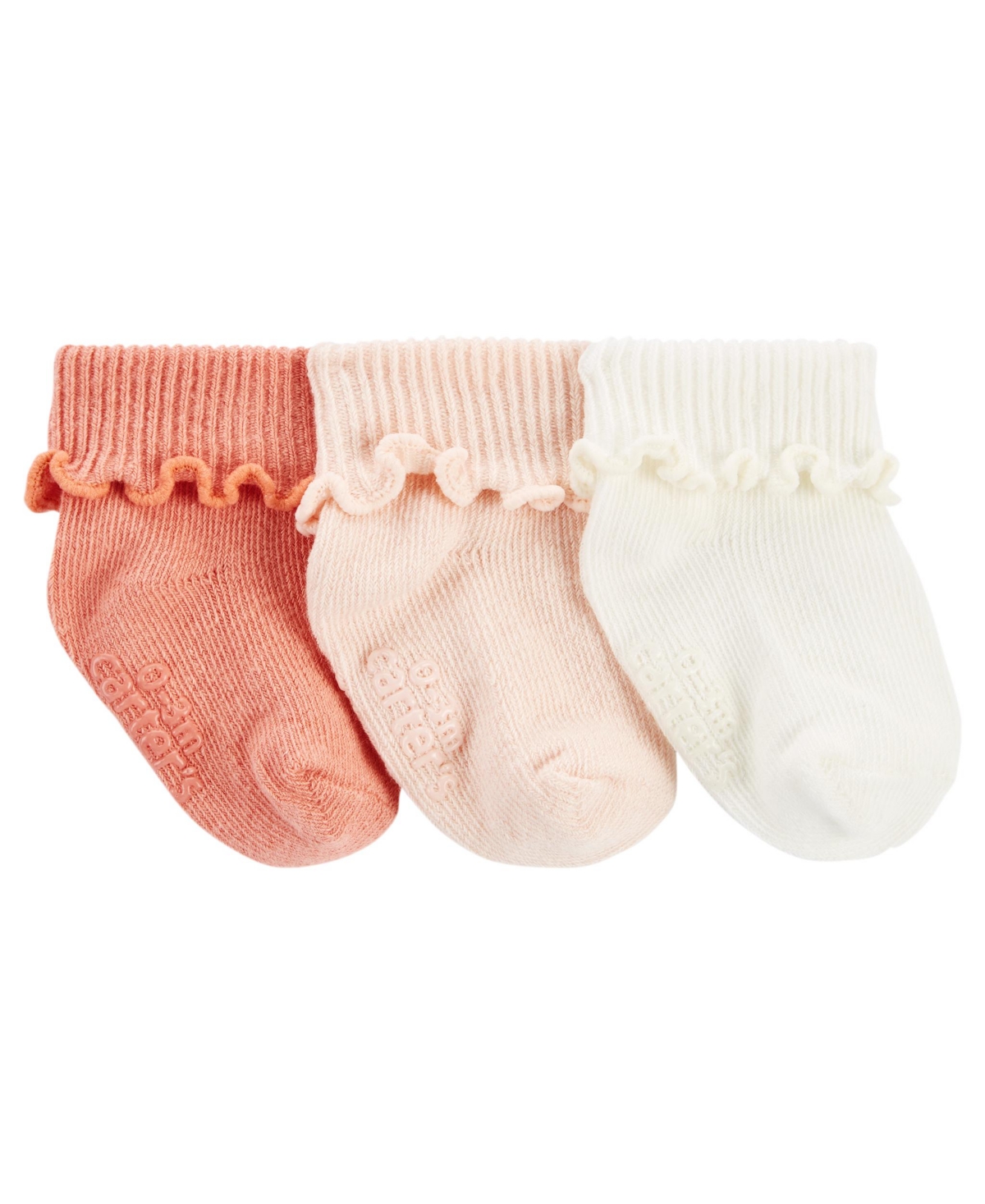 Carter's Baby Girls Ribbed Socks, Pack Of 3 In Pink