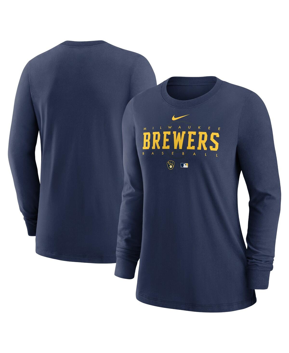 Nike Women's  Navy Milwaukee Brewers Authentic Collection Legend Performance Long Sleeve T-shirt