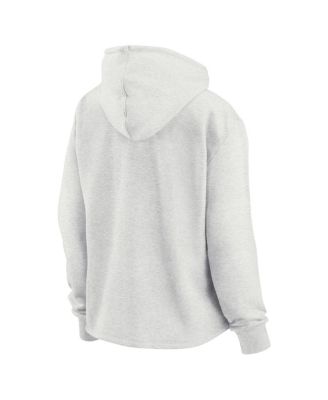 Women's Oatmeal Cleveland Indians Cooperstown Collection True Classics Legacy Quarter-Zip Hoodie