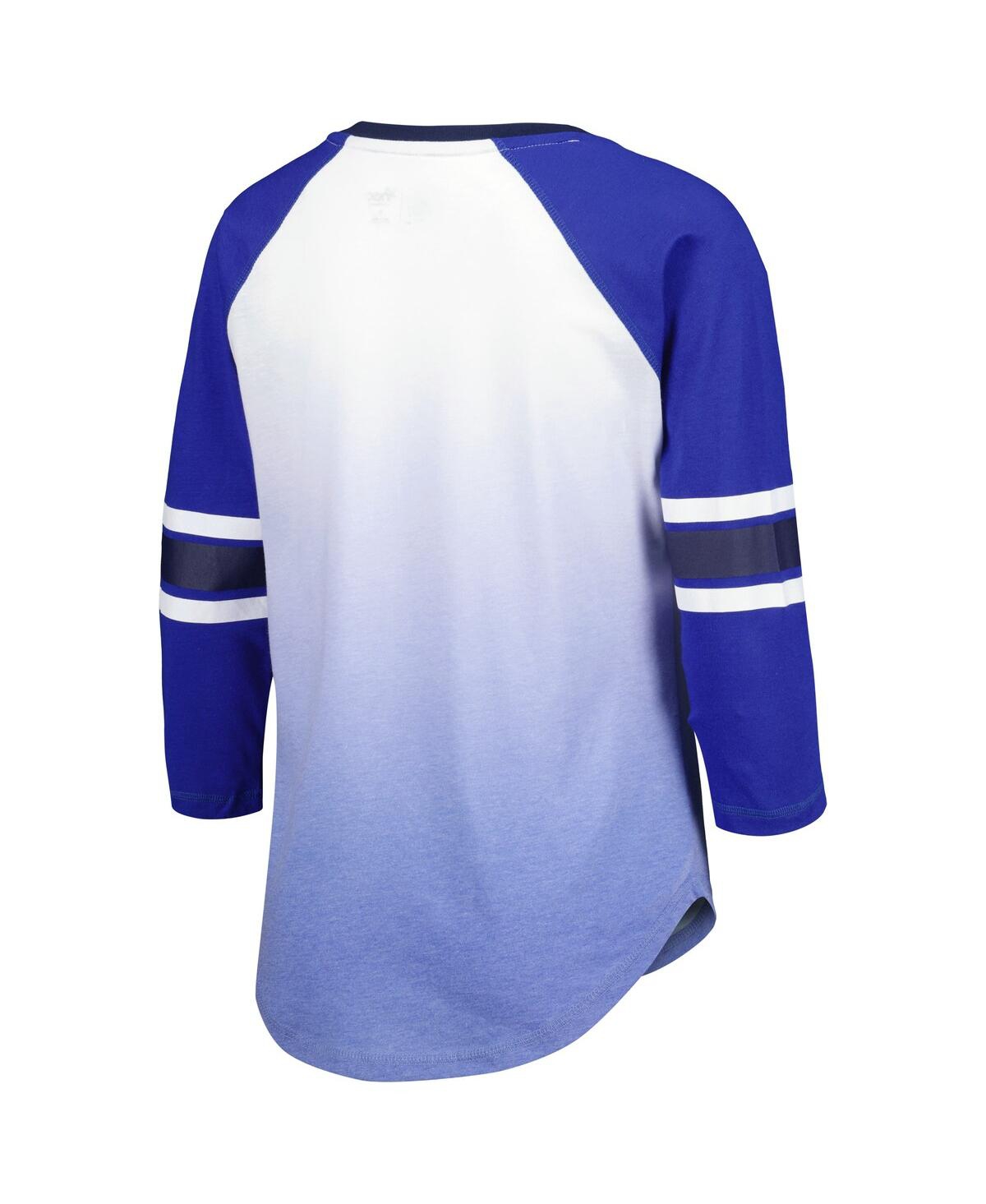 Shop G-iii 4her By Carl Banks Women's  Blue St. Louis Blues Lead Off Tri-blend Raglan 3/4-sleeve V-neck T-