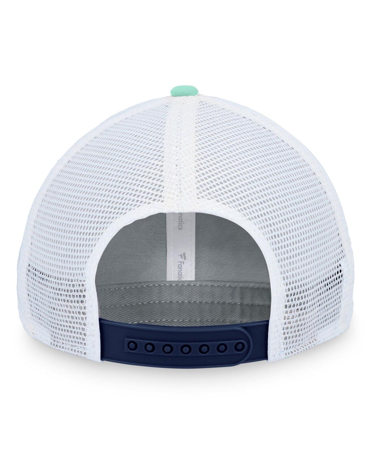 Fanatics Men's  Deep Sea Blue, White Seattle Kraken Iconic Gradient Trucker Snapback Hat In Deep Sea Blue,white