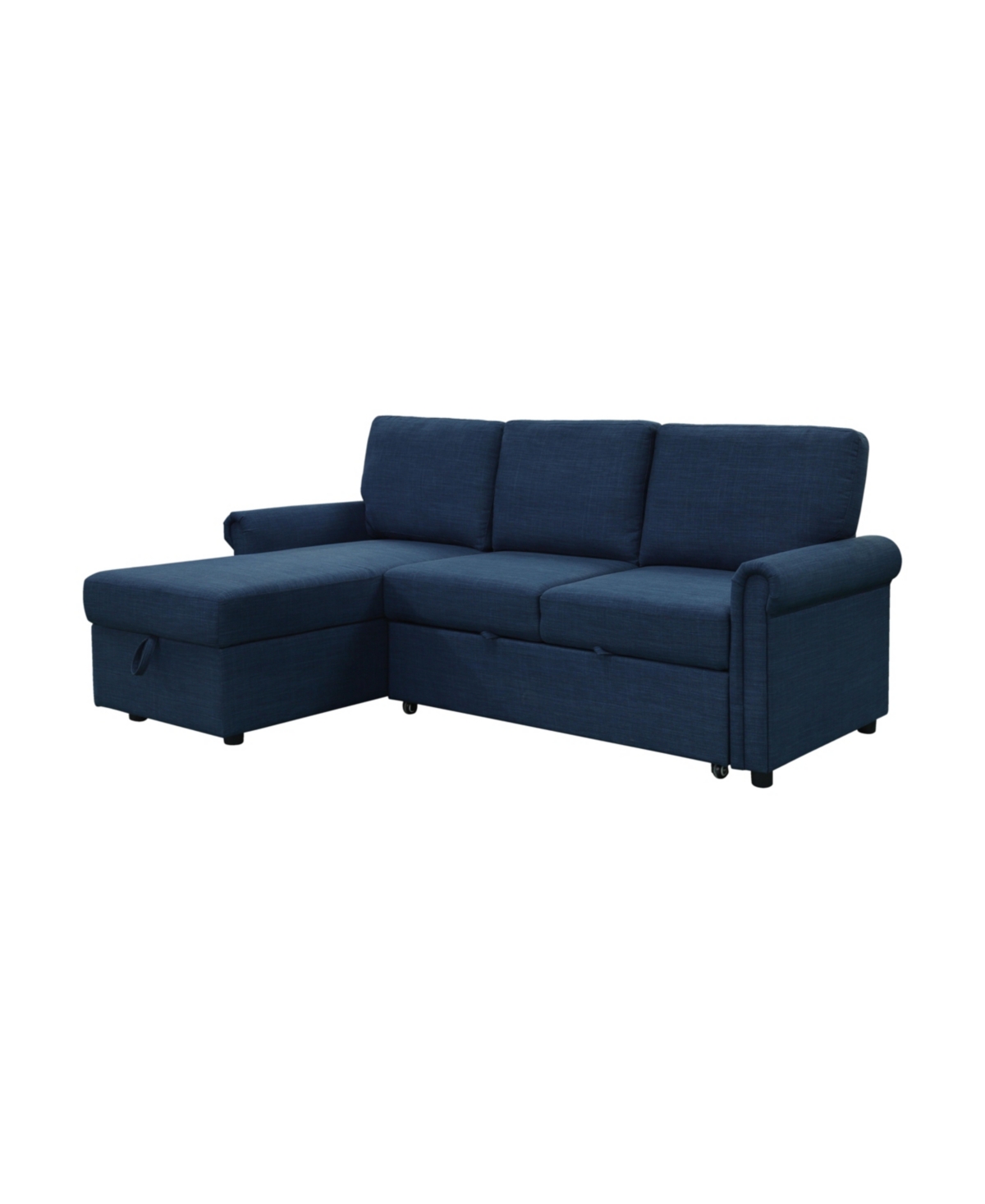 Abbyson Living Hamilton 2 Piece Storage Sofa Bed Reversible Sectional In Navy Blue