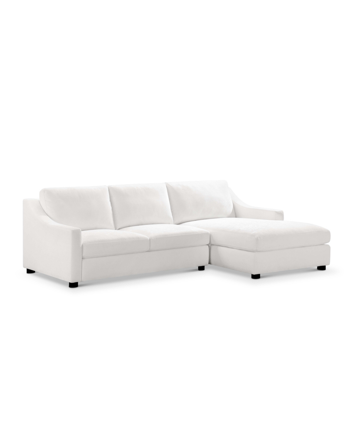 Abbyson Living Garcelle 2 Piece Stain-resistant Fabric Sectional In White