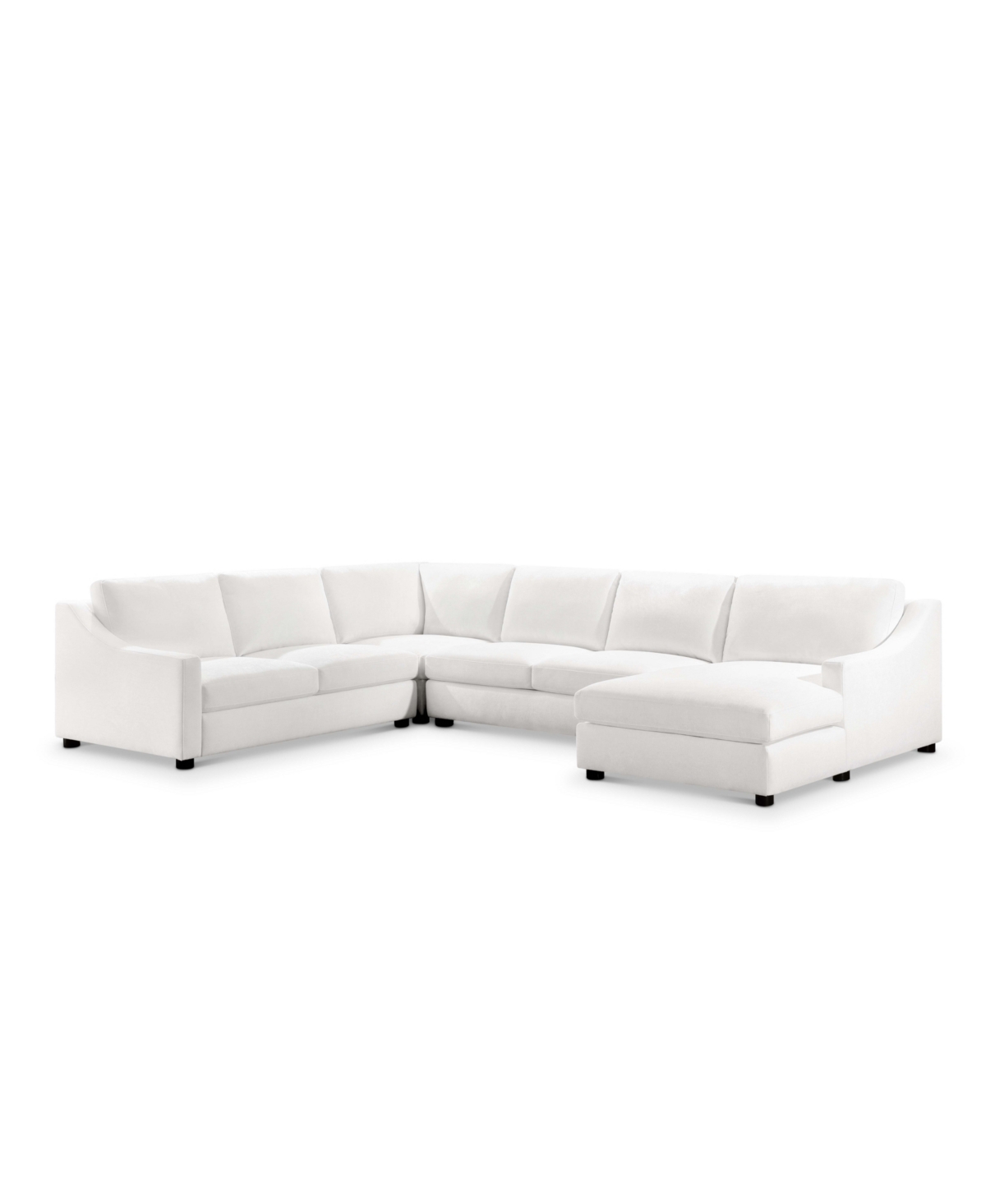 Abbyson Living Garcelle 4 Piece Stain-resistant Fabric Sectional In White