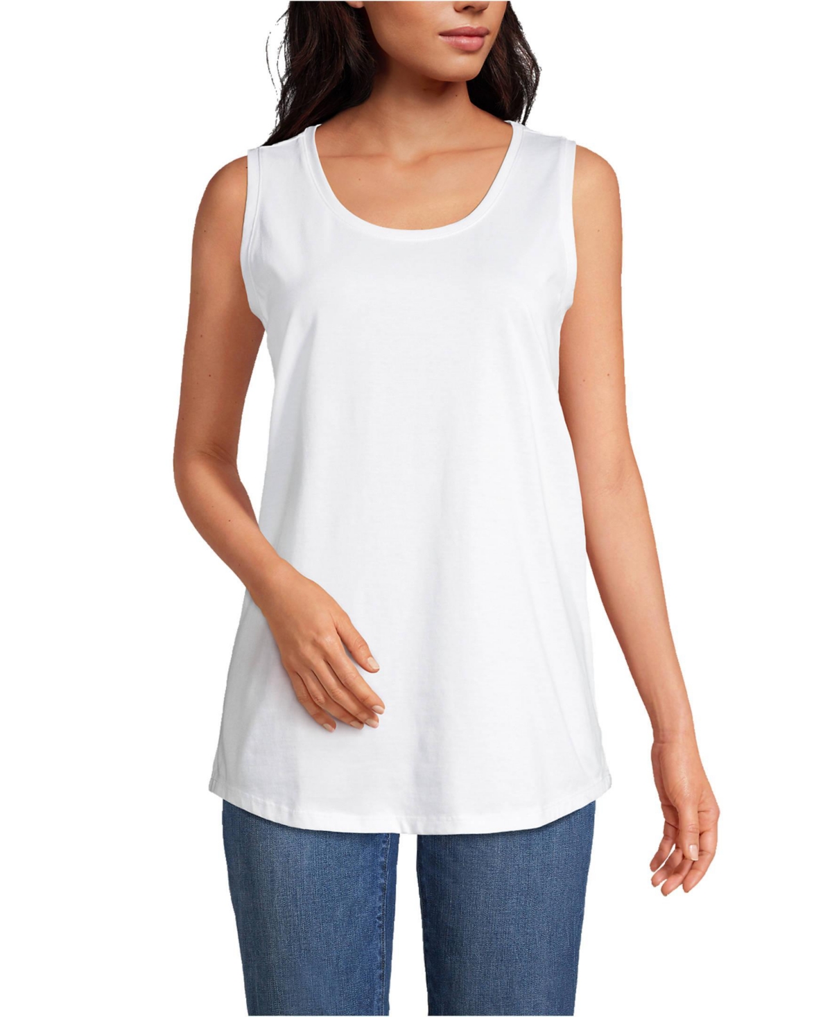 Lands' End Women's Tall Supima Cotton Tunic Tank Top
