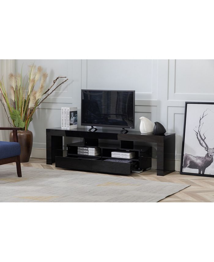 Simplie Fun Wood Media Storage Console for 65 Inch TV, Flat Screen TV Gaming Consoles