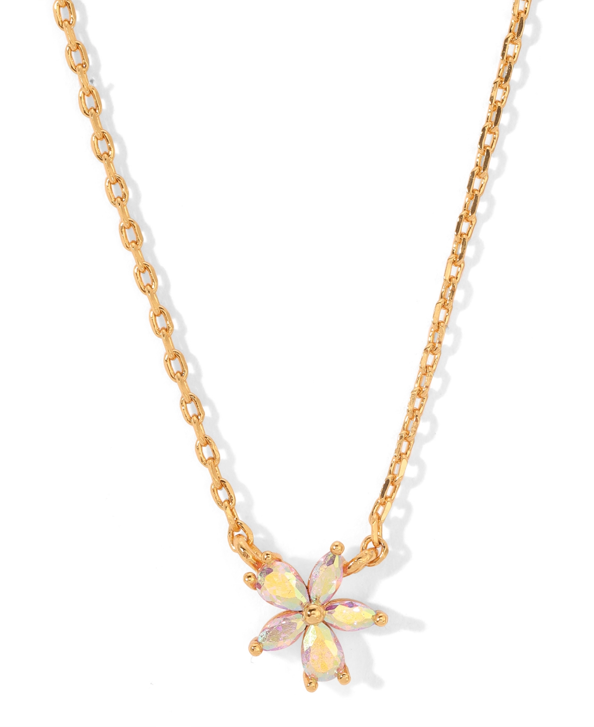 Girls Crew Faux Cubic Zirconia Floral Gardenia Necklace In Gold