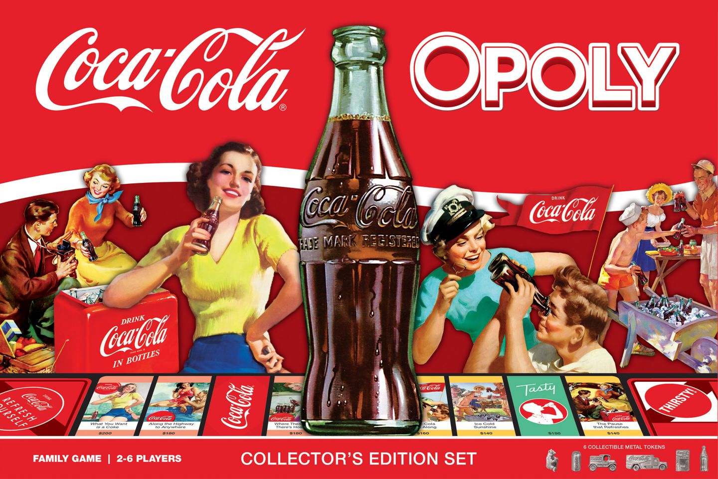 Детская настольная игра MasterPieces Puzzles Coca-Cola Opoly Classic Board Game, от 8 лет — фото 1