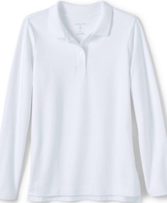 Girls Long Sleeve Feminine Fit Interlock Polo Shirt